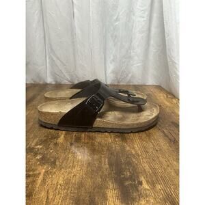 Birkenstock Womens Size 10 EU 41 Gizeh Black Patent Leather Thong Sandals